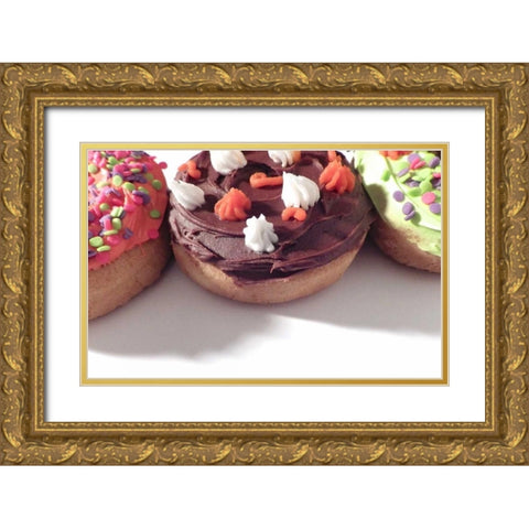 Doughnut Line III Gold Ornate Wood Framed Art Print with Double Matting by Burkhart, Monika