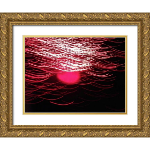 Red Mirage I Gold Ornate Wood Framed Art Print with Double Matting by Burkhart, Monika