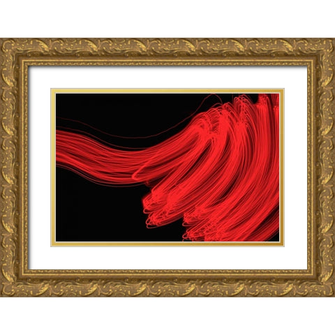 High Velocity I Gold Ornate Wood Framed Art Print with Double Matting by Burkhart, Monika