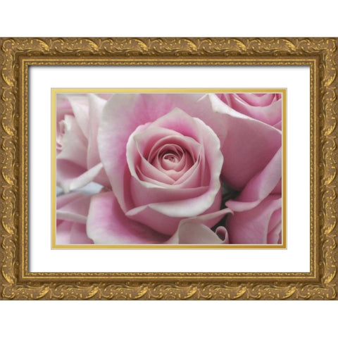 Perfectly Pink III Gold Ornate Wood Framed Art Print with Double Matting by Burkhart, Monika