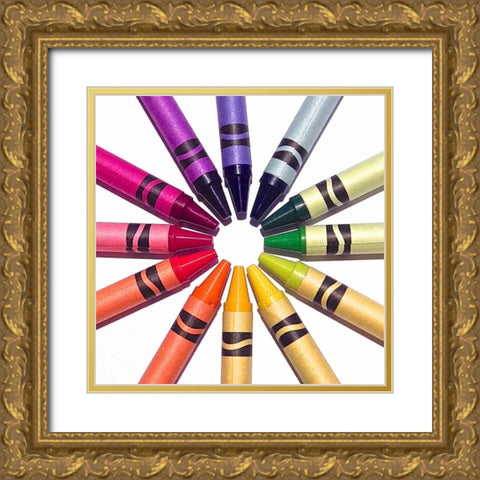 Color Crave VIII Gold Ornate Wood Framed Art Print with Double Matting by Burkhart, Monika