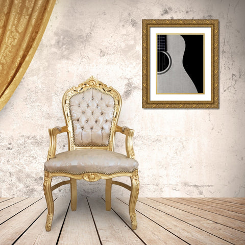 Guitar Curves Gold Ornate Wood Framed Art Print with Double Matting by Burkhart, Monika