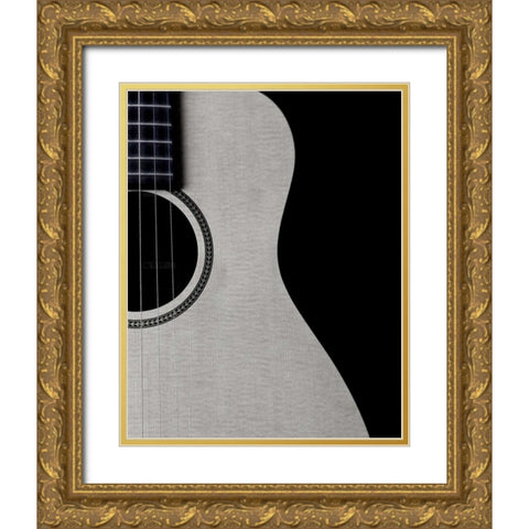 Guitar Curves Gold Ornate Wood Framed Art Print with Double Matting by Burkhart, Monika
