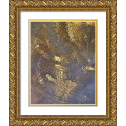 Gold Brushed Metal II Gold Ornate Wood Framed Art Print with Double Matting by Burkhart, Monika