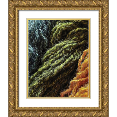 Twisted Yarn II Gold Ornate Wood Framed Art Print with Double Matting by Burkhart, Monika
