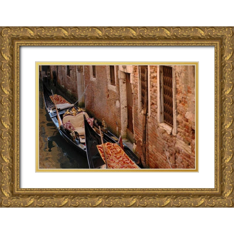 Venitian Alley Gold Ornate Wood Framed Art Print with Double Matting by Berzel, Erin