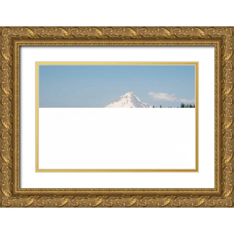 Mount Hood over Timothy Lake Gold Ornate Wood Framed Art Print with Double Matting by Berzel, Erin