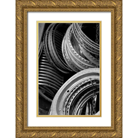 Antique Car Parts Gold Ornate Wood Framed Art Print with Double Matting by Berzel, Erin