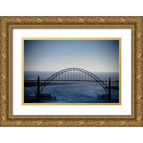 Yaquina Bay Bridge I Gold Ornate Wood Framed Art Print with Double Matting by Berzel, Erin