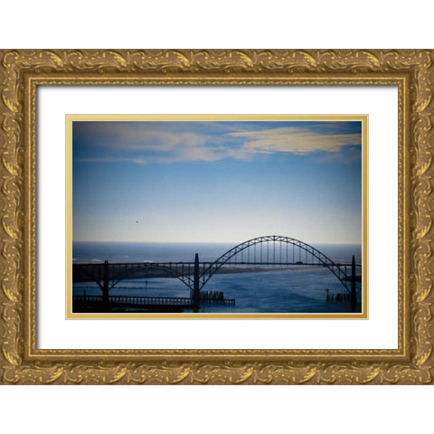 Yaquina Bay Bridge II Gold Ornate Wood Framed Art Print with Double Matting by Berzel, Erin