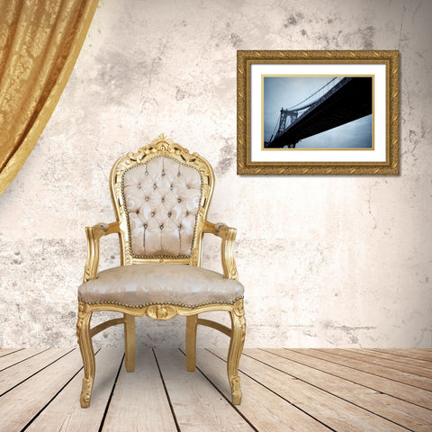 Manhattan Bridge I Gold Ornate Wood Framed Art Print with Double Matting by Berzel, Erin