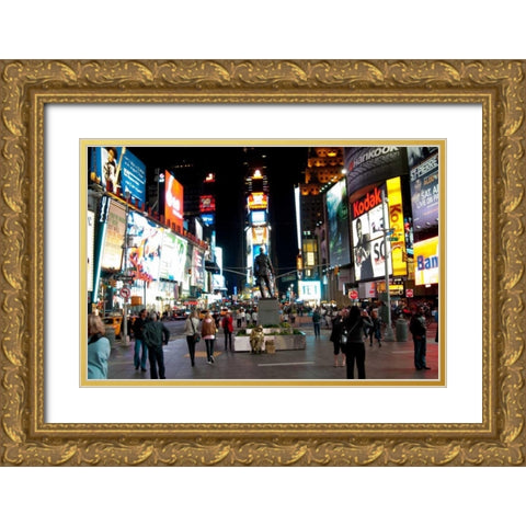Times Square I Gold Ornate Wood Framed Art Print with Double Matting by Berzel, Erin