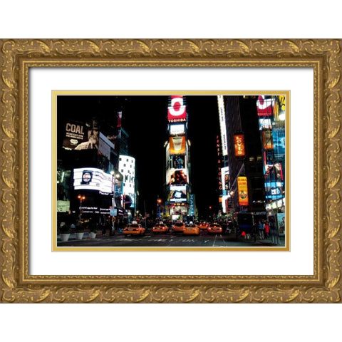 Times Square III Gold Ornate Wood Framed Art Print with Double Matting by Berzel, Erin