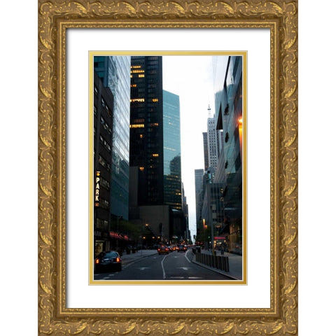 NYC Diamond District Gold Ornate Wood Framed Art Print with Double Matting by Berzel, Erin