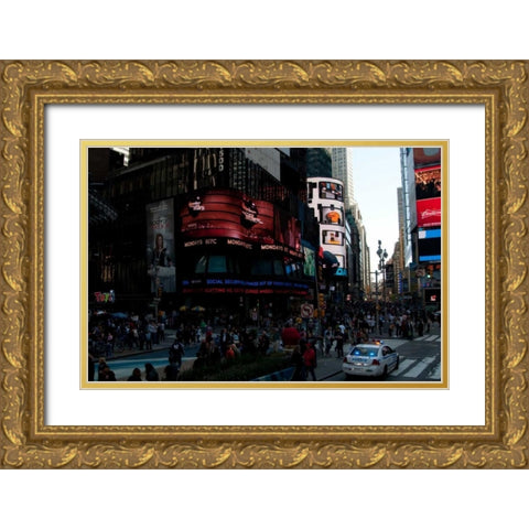 Times Square IV Gold Ornate Wood Framed Art Print with Double Matting by Berzel, Erin