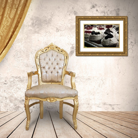 Cupcakes I Gold Ornate Wood Framed Art Print with Double Matting by Berzel, Erin