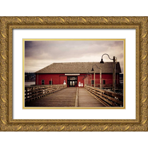 Coupeville Wharf I Gold Ornate Wood Framed Art Print with Double Matting by Berzel, Erin