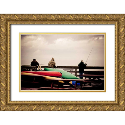 Coupeville Wharf II Gold Ornate Wood Framed Art Print with Double Matting by Berzel, Erin