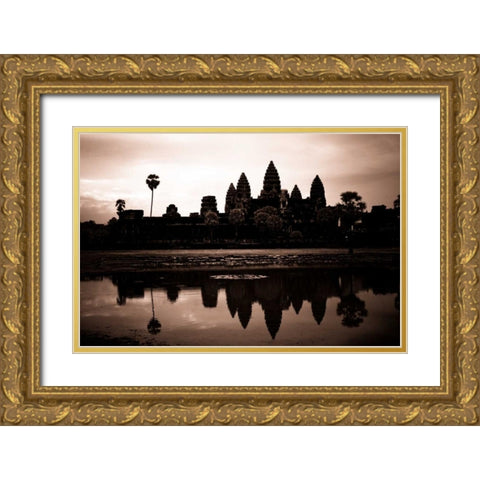 Sepia Sunrise I Gold Ornate Wood Framed Art Print with Double Matting by Berzel, Erin