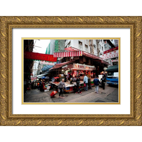 Graham Street Market I Gold Ornate Wood Framed Art Print with Double Matting by Berzel, Erin