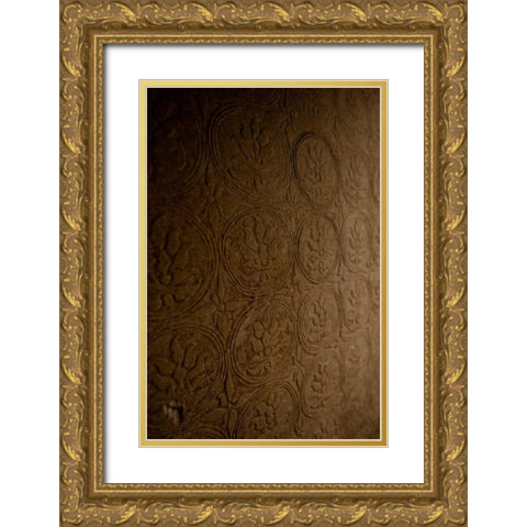 Orchid Carving II Gold Ornate Wood Framed Art Print with Double Matting by Berzel, Erin