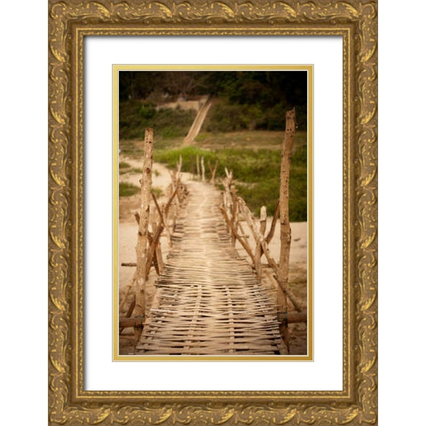 Bamboo Bridge Gold Ornate Wood Framed Art Print with Double Matting by Berzel, Erin