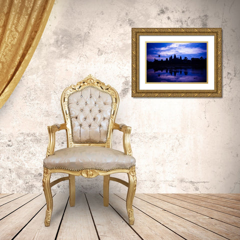 Angkor Wat Sunrise III Gold Ornate Wood Framed Art Print with Double Matting by Berzel, Erin