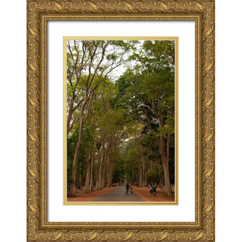 Road to Angkor Gold Ornate Wood Framed Art Print with Double Matting by Berzel, Erin