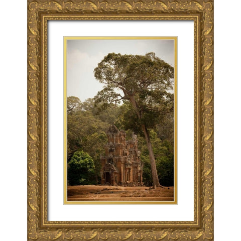 Prasat Suor Prat I Gold Ornate Wood Framed Art Print with Double Matting by Berzel, Erin