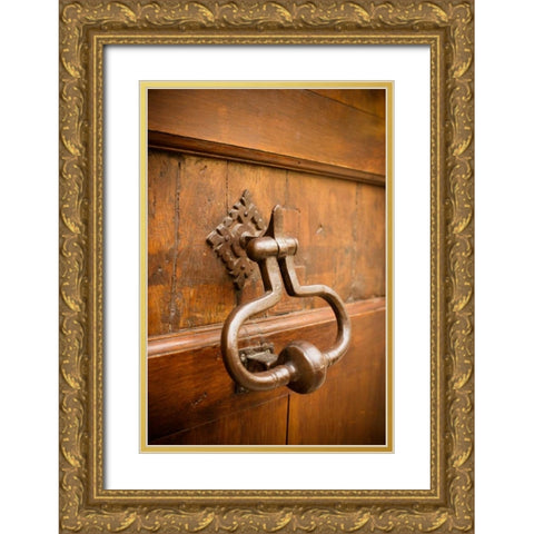 French Door Knocker II Gold Ornate Wood Framed Art Print with Double Matting by Berzel, Erin