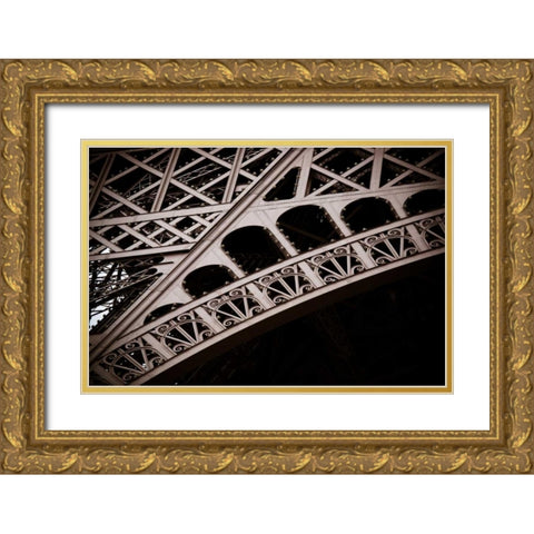 Eiffel Tower Detail I Gold Ornate Wood Framed Art Print with Double Matting by Berzel, Erin