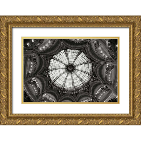 Galeries Lafayette IV BW Gold Ornate Wood Framed Art Print with Double Matting by Berzel, Erin