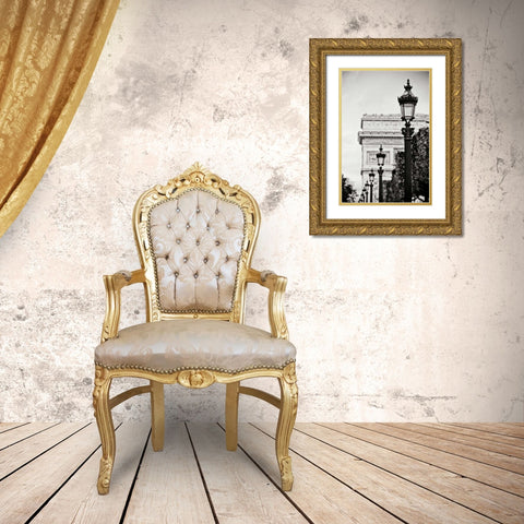 Parisian Lightposts BW I Gold Ornate Wood Framed Art Print with Double Matting by Berzel, Erin