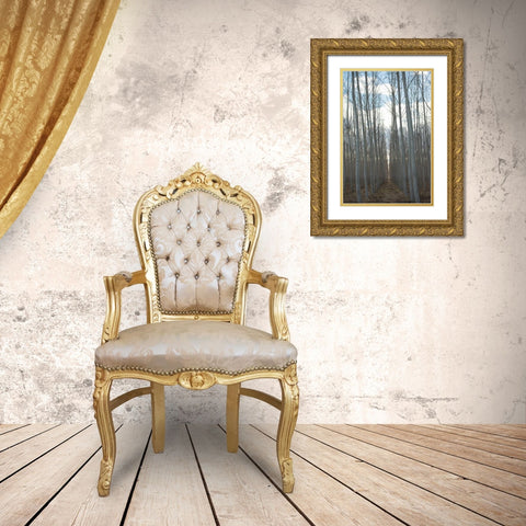 Pacific Albus Grove Gold Ornate Wood Framed Art Print with Double Matting by Berzel, Erin