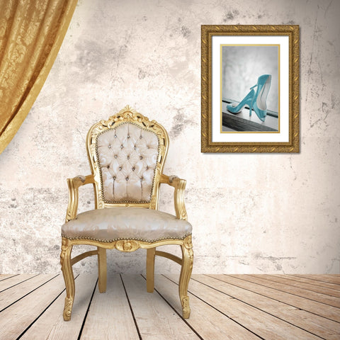 Blue Heels Gold Ornate Wood Framed Art Print with Double Matting by Berzel, Erin