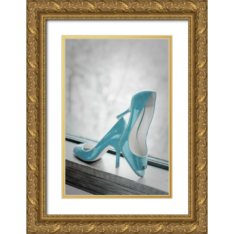 Blue Heels Gold Ornate Wood Framed Art Print with Double Matting by Berzel, Erin