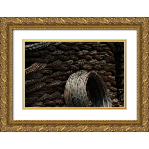 Steel Wire Detail Gold Ornate Wood Framed Art Print with Double Matting by Berzel, Erin