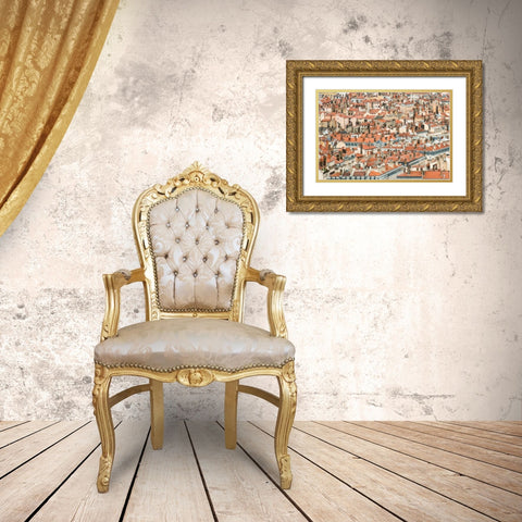 Lyon Rooftops II Gold Ornate Wood Framed Art Print with Double Matting by Berzel, Erin