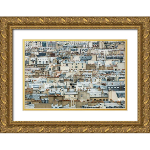 Paris Rooftops I Gold Ornate Wood Framed Art Print with Double Matting by Berzel, Erin