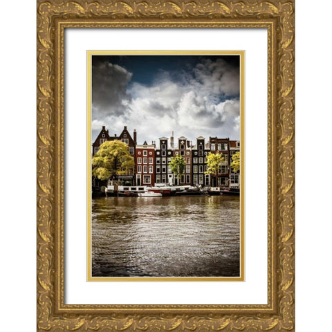 Amsterdam Canal I Gold Ornate Wood Framed Art Print with Double Matting by Berzel, Erin