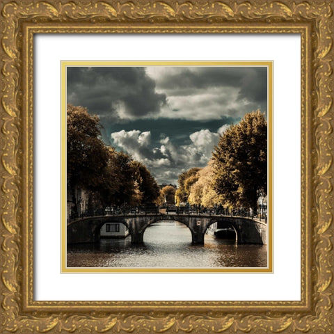 Amsterdam Bridge I Gold Ornate Wood Framed Art Print with Double Matting by Berzel, Erin
