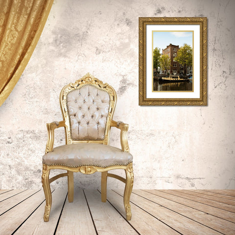 Amsterdam Singel Canal II Gold Ornate Wood Framed Art Print with Double Matting by Berzel, Erin