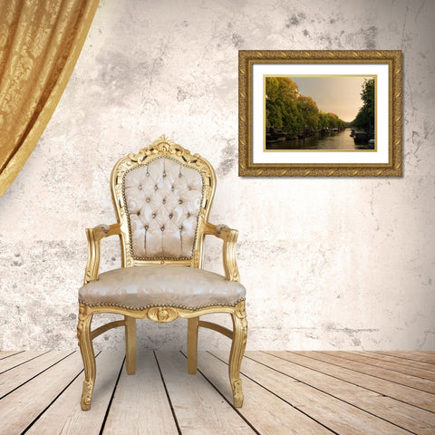 Amsterdam Singel Canal III Gold Ornate Wood Framed Art Print with Double Matting by Berzel, Erin