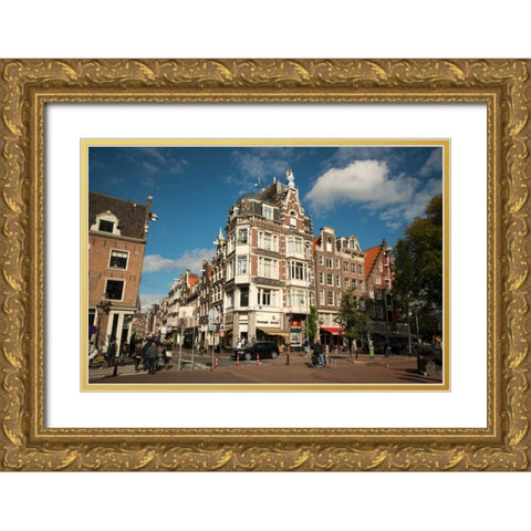 Amsterdam Haarlem District Gold Ornate Wood Framed Art Print with Double Matting by Berzel, Erin