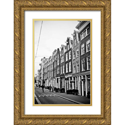 Amsterdam Herenstraat Gold Ornate Wood Framed Art Print with Double Matting by Berzel, Erin