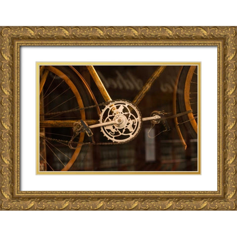 Vintage Bicycle Gold Ornate Wood Framed Art Print with Double Matting by Berzel, Erin