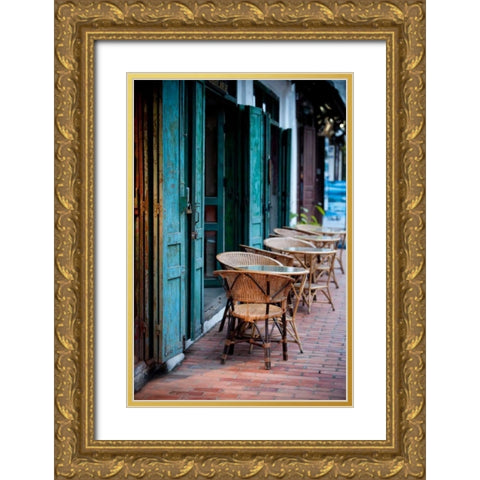 Colorful Cafe Gold Ornate Wood Framed Art Print with Double Matting by Berzel, Erin