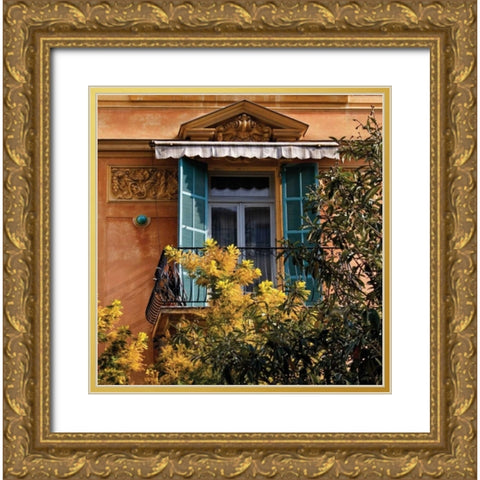 Momosa at the Window Gold Ornate Wood Framed Art Print with Double Matting by Crane, Rita