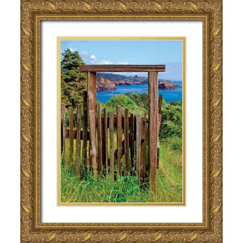 Redwood Gateway Gold Ornate Wood Framed Art Print with Double Matting by Crane, Rita