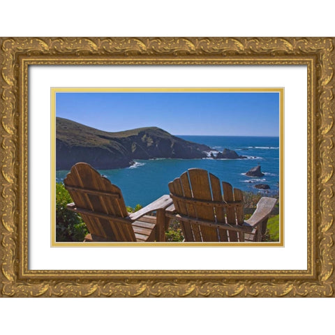 Sunny Seascape I Gold Ornate Wood Framed Art Print with Double Matting by Crane, Rita